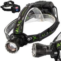 Latarka czołowa bailong led xhp160 powerbank zoom — Czarny