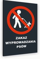Tabliczka znak informacyjny 20x15 Antracyt ZAKAZ WYPROWADZANIA PSÓW Dibond