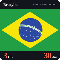 Karta eSIM Internet Brazylia 3 GB na 30 dni - bez rejestracji