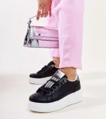 Czarno-srebrne sneakersy z cyrkoniami Maurizia 39
