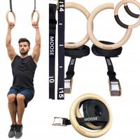 KÓŁKA GIMNASTYCZNE DREWNIANE Z MIARKĄ MOOSE FITNESS DO ĆWICZEŃ I