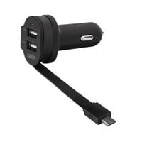 xqisit ład. sam. 6a dual usb+microusbcar charger czarny/black 20425