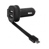 xqisit ład. sam. 6a dual usb+microusbcar charger czarny/black 20425