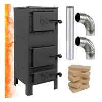 PIEC KOMINEK STALOWY HERA KOZA ZESTAW RURA + 2x KOLANKO FI 120