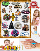 Duży Zestaw Mega Tatuaży zmywalnych - Star Wars - Gwiezdne Wojny