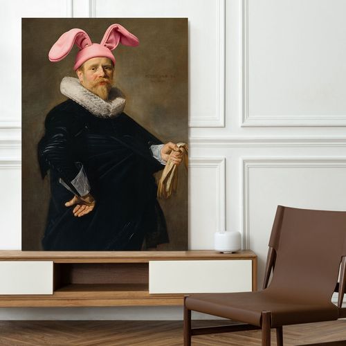 Obraz na płótnie portret królik uszy 50x70 cm na Arena.pl