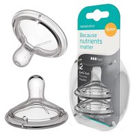 NANOBEBE Smoczek silikonowy do butelki szybki przepływ 6m+ 2 sztuki