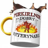 Kubek Żółty Dla Weterynarza Piekielnie Dobry Z Nadrukiem Ze Zdjęciem