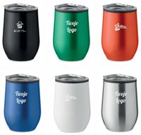 Kubek Podróżny Stal Nierdzewna Podwójne Ścianki 350ml + Grawer 30 sztuk