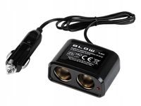 ROZDZIELACZ ZAPALNICZKI SAMOCHODOWEJ WTYK 2x GNIAZDO 12V i 24V DŁUGI KABEL