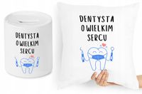 Dla Dentysty Zestaw Poduszka + Skarbonka Prezent Z Nadrukiem Ze Zdjęciem