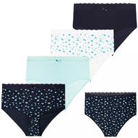 Majtki Damskie Figi Wysoko Stan Bawełniane 4-PAK w Kwiatuszki MORAJ -3XL