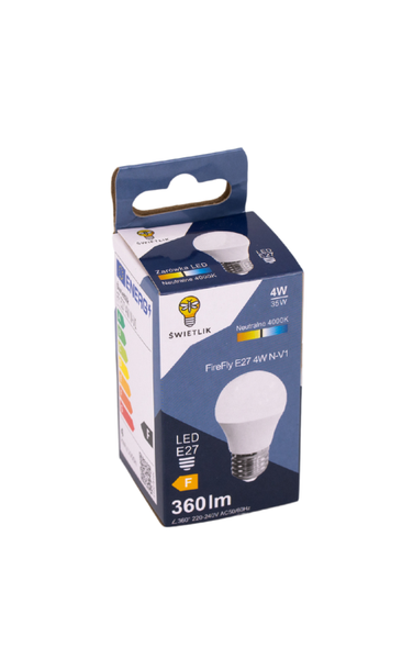 żarówka led g45 e27 4w barwa biała neutralna zdjęcie 4