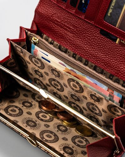 duży portfel damski z wężowym wzorem - peterson na Arena.pl