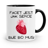 Kubek Czarny Dla Chłopaka Facet Bije Bo Musi Z Nadrukiem Ze Zdjęciem