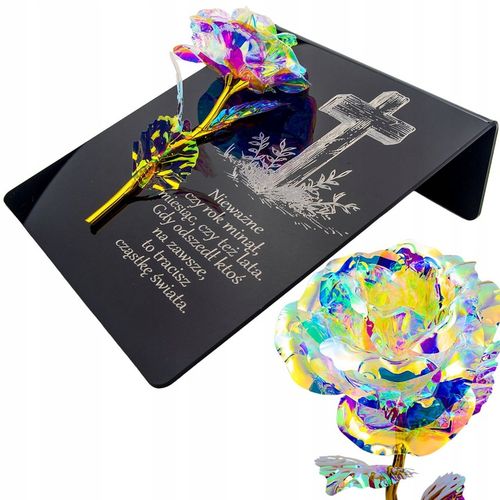 PIĘKNY ZNICZ GRAWER na cmentarz WIECZNA RÓŻA DLA BABCI I DZIADKA MAMY TATY na Arena.pl