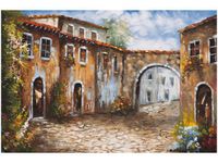 100 70CM OBRAZ PŁÓTNO UROKLIWA ULICZKA PŁÓTNO RAMA