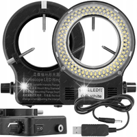 REGULOWANE OŚWIETLENIE DO MIKROSKOPU LAMPA KAISI DL144 144xLED 64mm BLACK