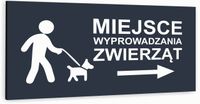 Tabliczka informacyjna ATRACYTOWA aluminiowa MIEJSCE WYPROWADZANIA ZWIERZĄT