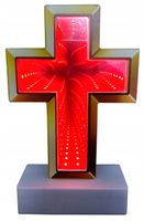 KRZYŻ LED WKŁAD DO ZNICZY 3D NA BATERIE 20CM ZNICZ