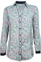 Seledynowa Koszula w Motyle - 40 / L