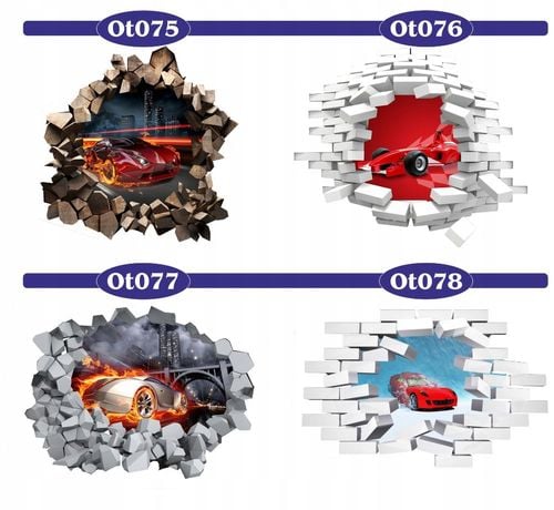 Naklejka samoprzylepna 3D postacie bajkowe dziura na Arena.pl