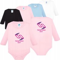 Body dla niemowląt długi rękaw TWÓJ HAFT LOGO firmowa reklamowa 10 sztuk