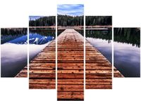 105CM 150CM OBRAZ 5 ELEM POMOST JEZIORZE DRUK