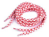 Sznurówki do butów, bluz,130 cm, biało-czerwone