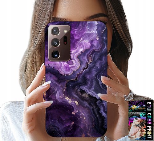 ETUI DO SAMSUNG NOTE 20 ULTRA - FIOLETOWY MARMUREK MODNE KOBIECE + FOLIA na Arena.pl