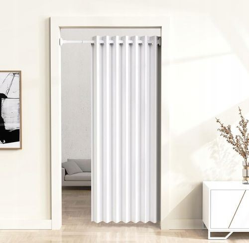 DRĄŻEK ROZPOROWY DO SZAFY PRALNI ZASŁON GARDEROBY REGULOWANY 50-80cm BIAŁY na Arena.pl