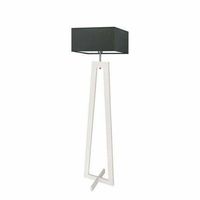 Lampa podłogowa JAWA abażur grafitowy stelaż biały