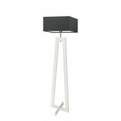 Lampa podłogowa JAWA abażur grafitowy stelaż biały