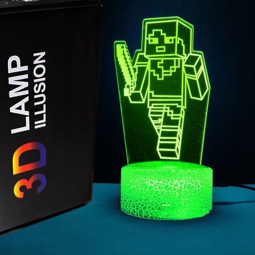 Lampka 3D nocna led usb + pilot Minecraft Gra na Arena.pl