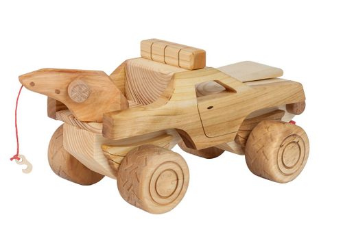 Duży, drewniany samochód "Monster Truck" na Arena.pl