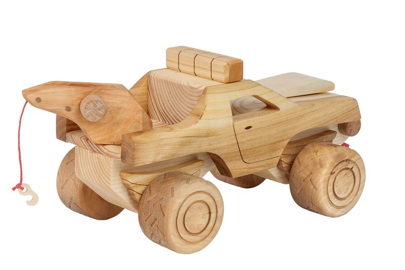 Duży, drewniany samochód "Monster Truck" zdjęcie 2