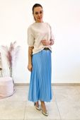 Długa Spódnica Maxi Plisowana Niebieski UNI