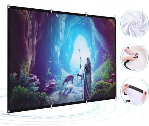 EKRAN PROJEKCYJNY do projektora Rzutnika Przenośny Zwijany 16:9 120 Cali na Arena.pl