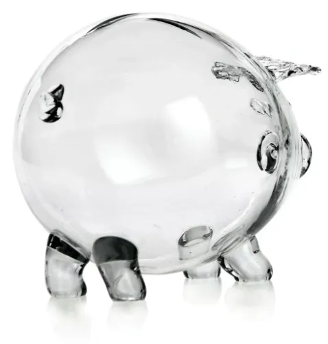 BEZBARWNA szklana ŚWINKA skarbonka przezroczysta na Arena.pl