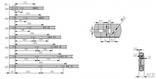 Prowadnica meblowa kulkowa GTV VERSALITE TOUCH PRO H45 mm, 450 mm, push to open, cichy domyk na Arena.pl
