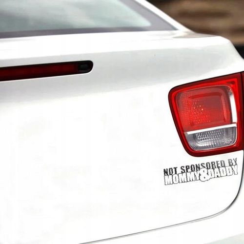 Naklejka na Samochód Nie sponsorowane przez Mamę i Tatę ! Mami synek Pizduś na Arena.pl