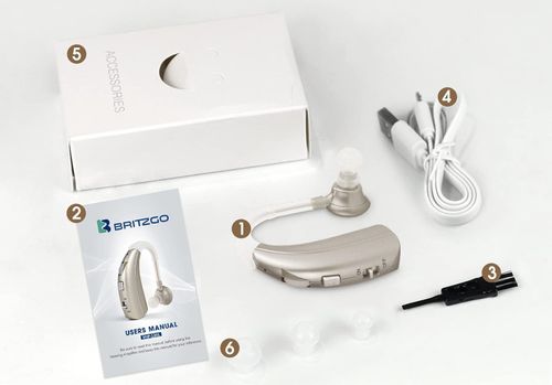 Aparat słuchowy cyfrowy Britzgo VHP-1301S-D wzmacniacz słuchu srebrny na Arena.pl