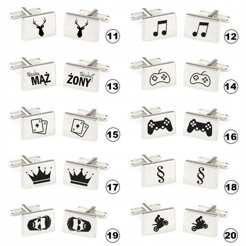 Spinki do mankietów prostokątne TWÓJ TEKST GRAFIKA na Arena.pl