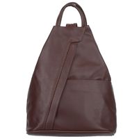 VERA PELLE plecak skórzany licowy elegancki trójkątny V520 brązowy