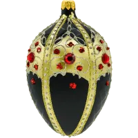 Ekskluzywne jajo Faberge ze złotym ornamentem: czarne