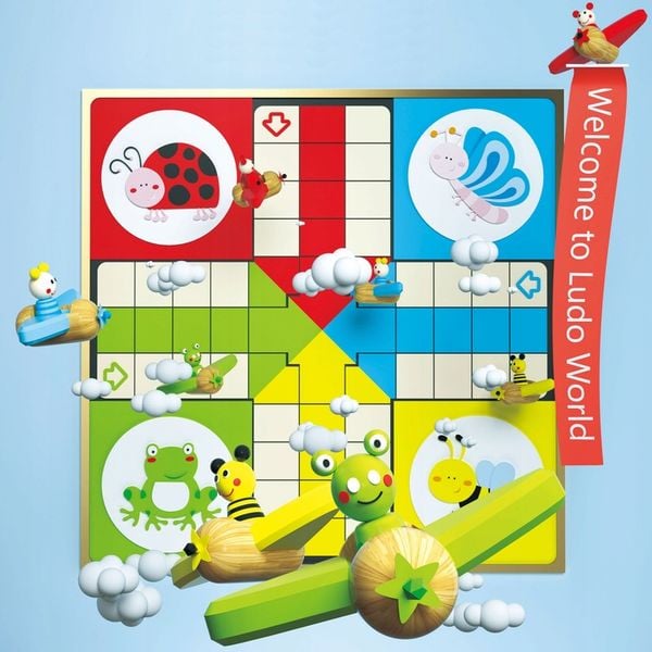 DREWNIANA GRA PLANSZOWA LUDO CHIŃCZYK FIGURKI FAMILIJNA RODZINNA zdjęcie 13