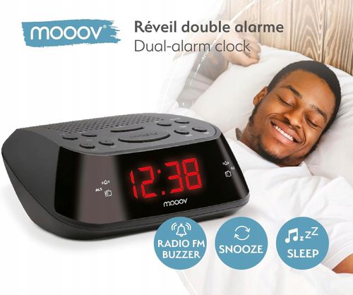 Radio sieciowe FM Metronic 477003 Radiobudzik, z podwójnym alarmem - Czarny na Arena.pl