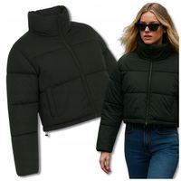 Kurtka Zimowa Ciemna Zieleń Weightless Ciepła Pikowana Krótka do pasa