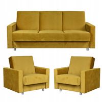 Zestaw mebli wypoczynkowy Alicja wersalka kanapa fotele  złoty