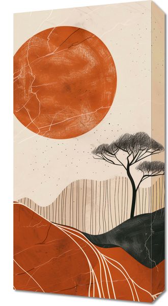 Obraz 30x60cm Afrykański Zachód Słońca zdjęcie 1